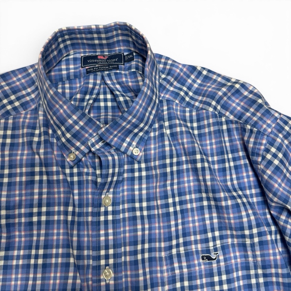 Vineyard Vines Men's SLIM FIT Tucker Shirt Button Down Cotton Lycra Blue XXL - Picture 4 of 13